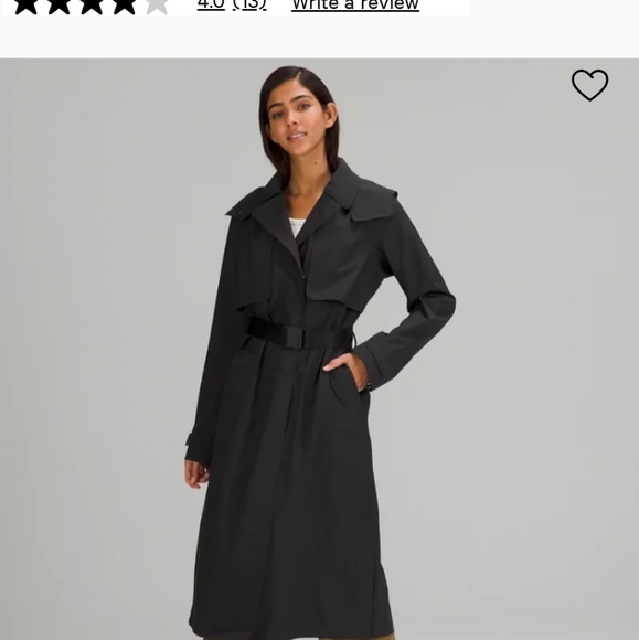 Lululemon | Always There Trench Coat | Black| Size 12 | Full Length | Sold Out | - Picture 6 of 11